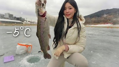 홍천강 꽁꽁 송어 축제, 얼음 낚시 송어 낚시 가볼만한 축제 강원도 홍천 꽁꽁 송어 축제 정보[출처:유튜버-토리 캠핑]